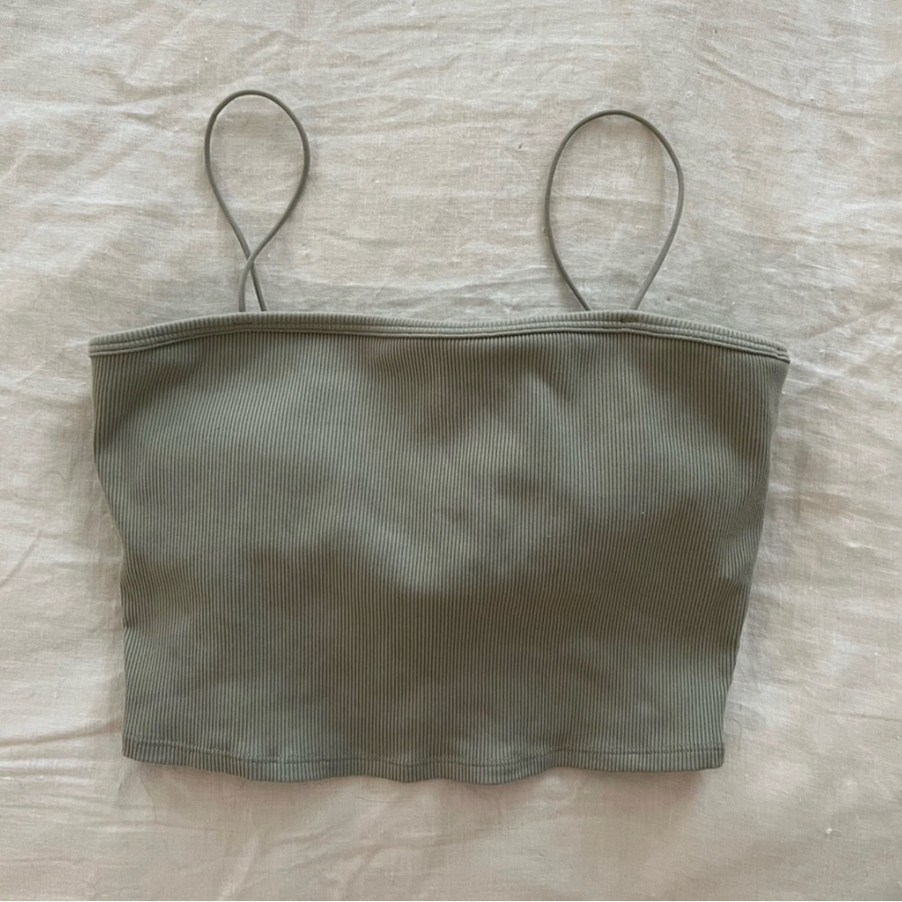 Alo Goddess Ribbed Bandeau Top